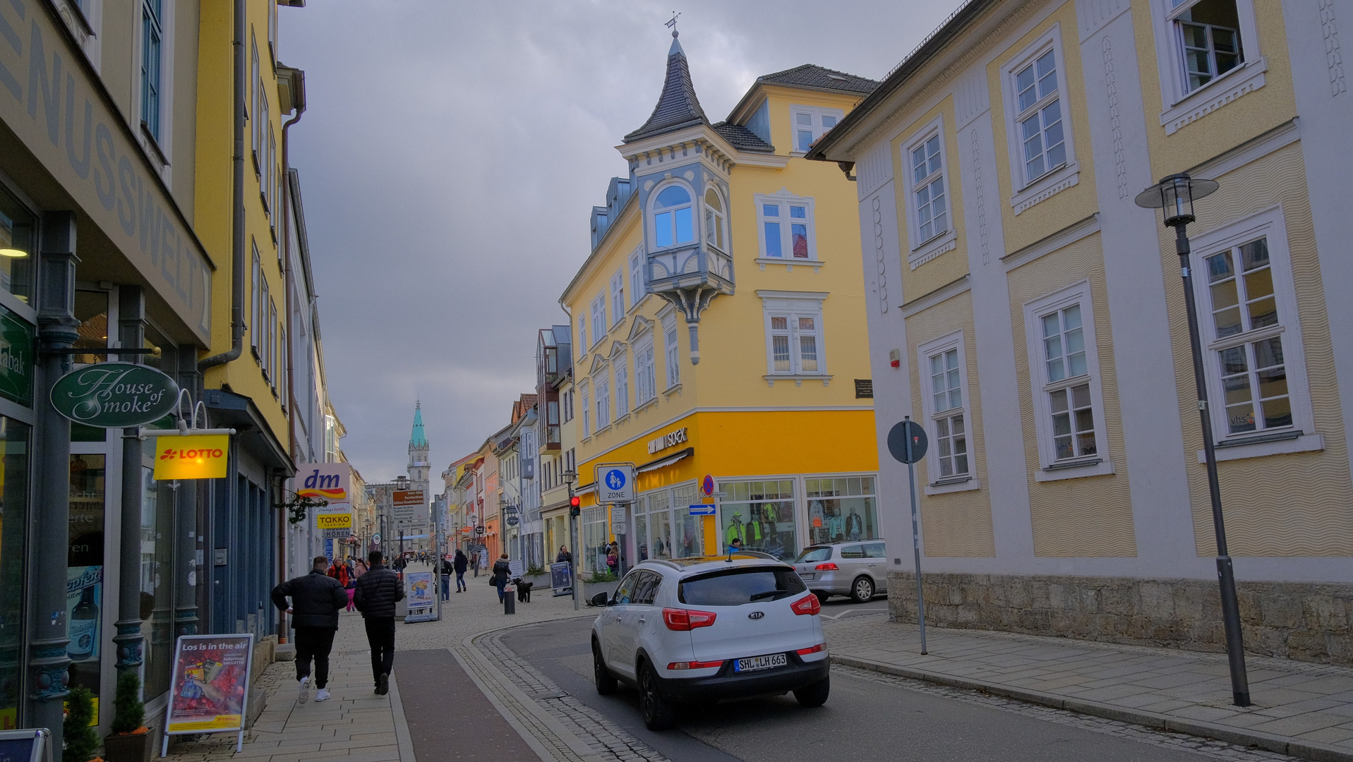 Meiningen, Anfang der Hauptstraße (Meiningen, la entrada de la calle principal)