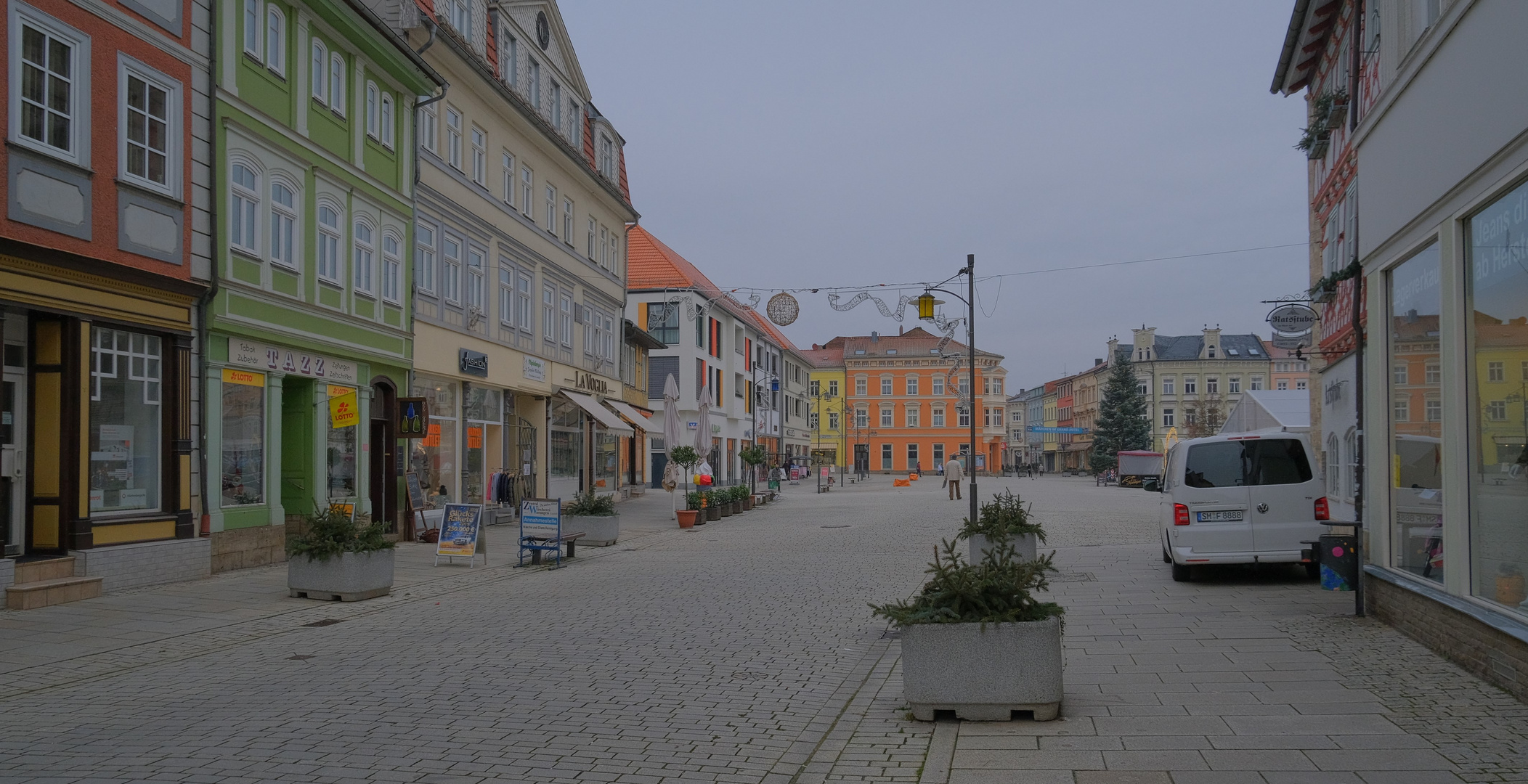 Meiningen, Blick zum Markt (Meiningen, vista a la plaza mayor)