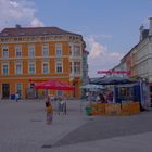 Meiningen, Bratwurststand auf dem Marktplatz