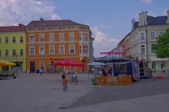 Meiningen, Bratwurststand auf dem Marktplatz