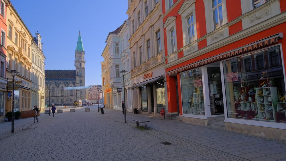 Meiningen, fast menschenleer (Meiningen, casi ninguna gente)