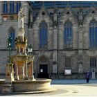 Meiningen, fuente en la plaza mayor (Meiningen, Heinrichsbrunnen auf dem Marktplatz)