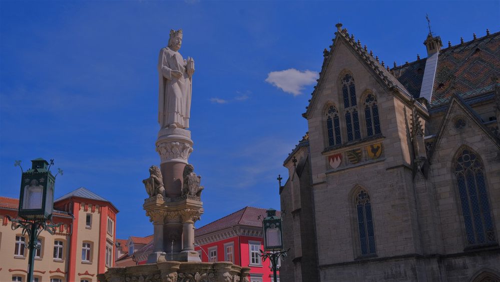 Meiningen, Heinrichsbrunnen, Detail (Meiningen, el fuente "Heinrichsbrunnen")