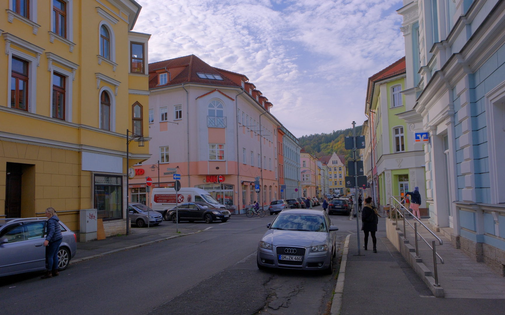 Meiningen, schöne farbige Häuser