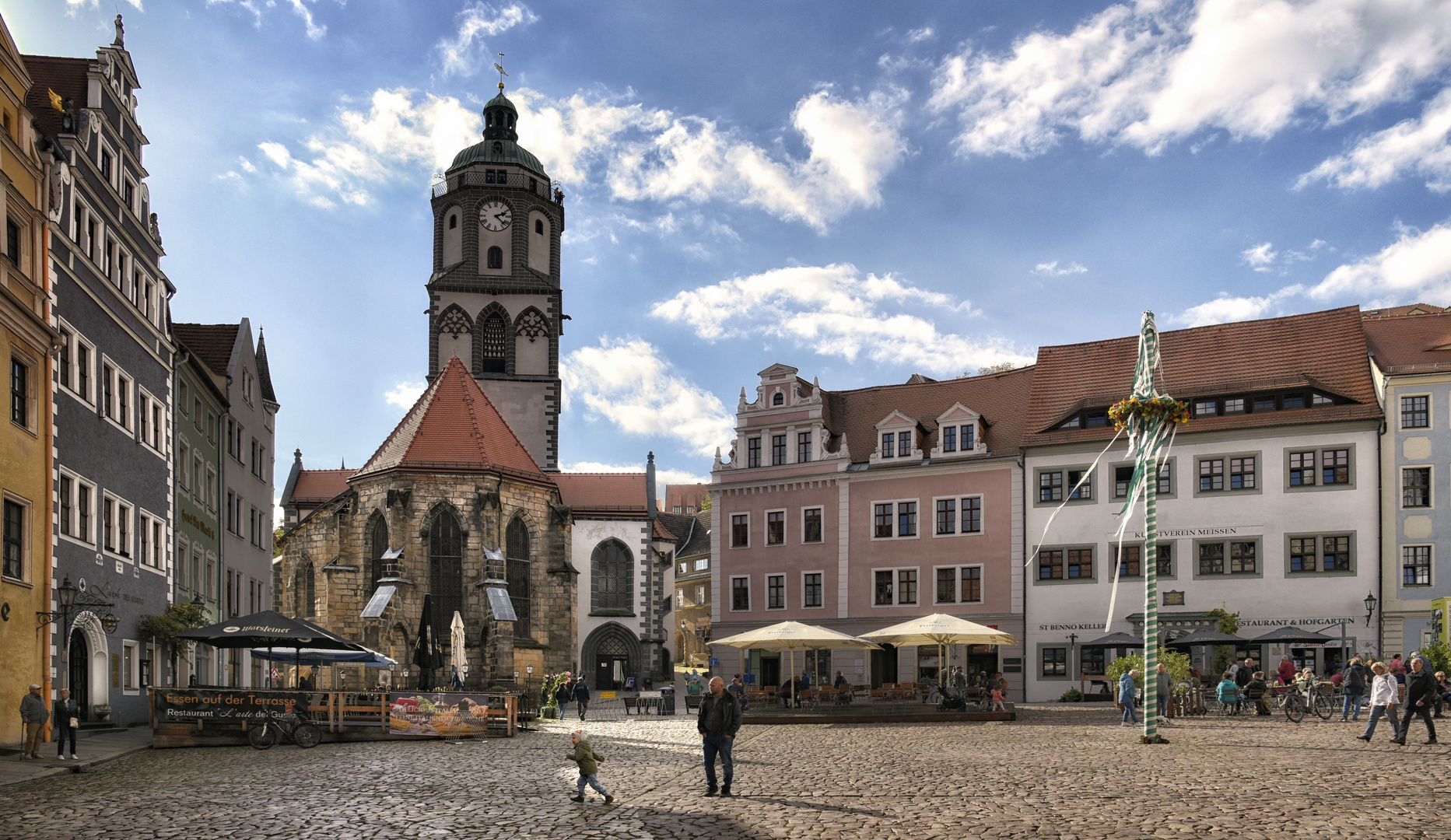 Meißen Altstadt -  Frauenkirche  - Rathausplatz