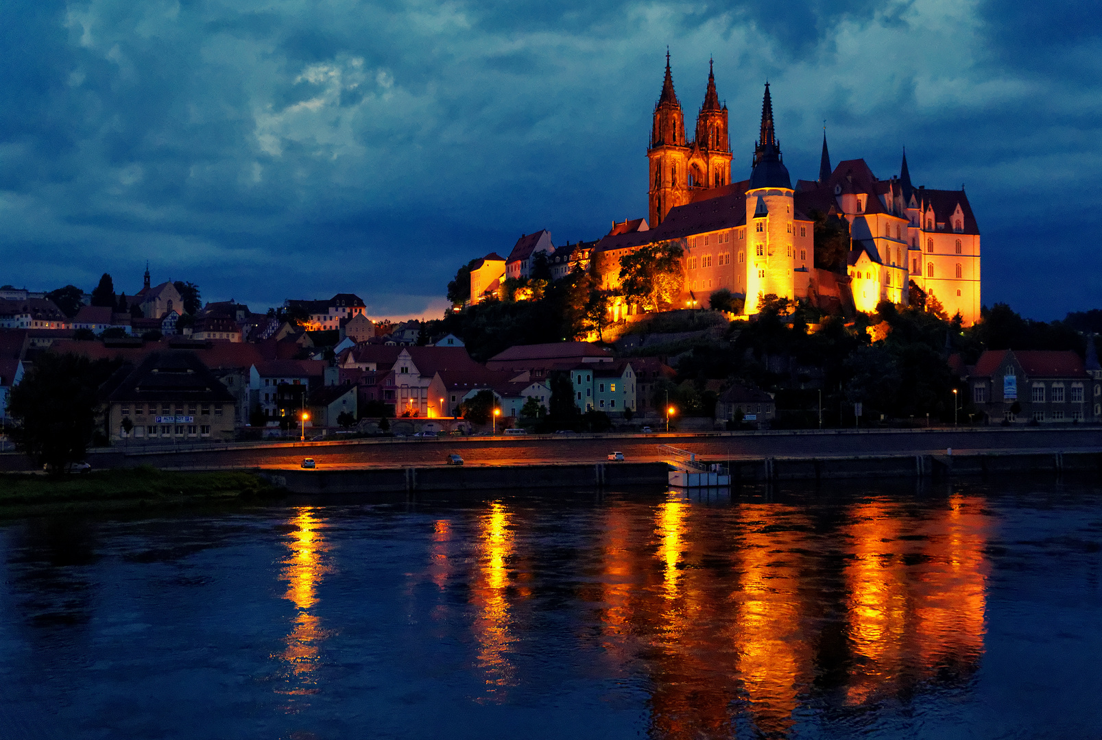 Meißen Dohm und Albrechtsburg bei Nacht