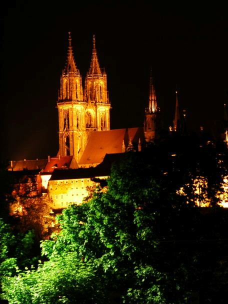 Meißner Burg bei Nacht