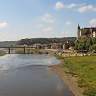 Meissner Dom, Albrechtsburg und eine Elbe mit "Hungersteinen am Rand"...