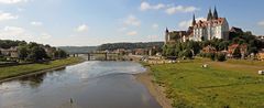 Meissner Dom, Albrechtsburg und eine Elbe mit "Hungersteinen am Rand"...