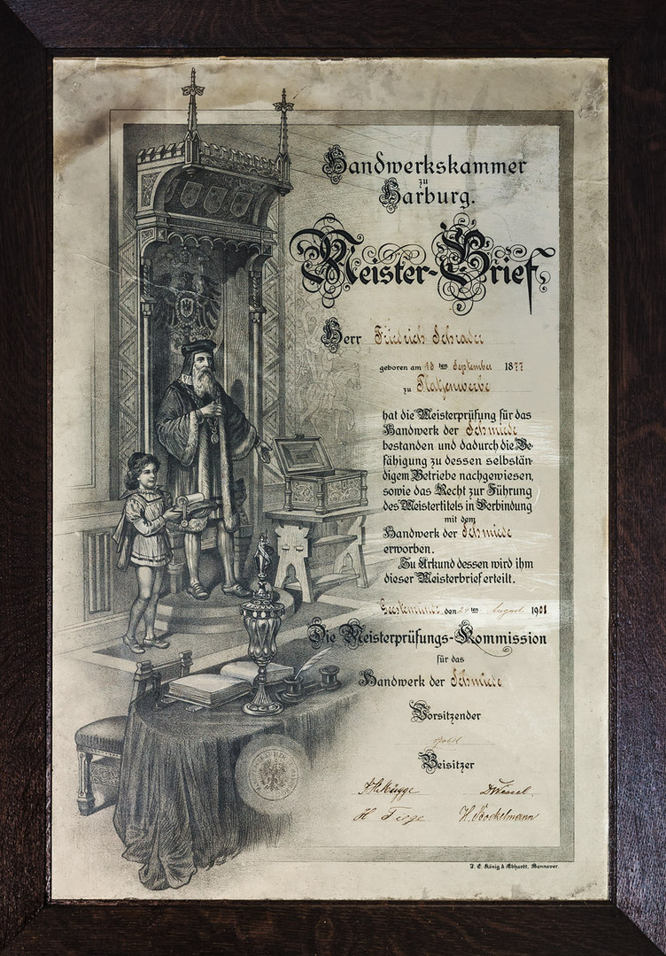 Meisterbrief anno 1908