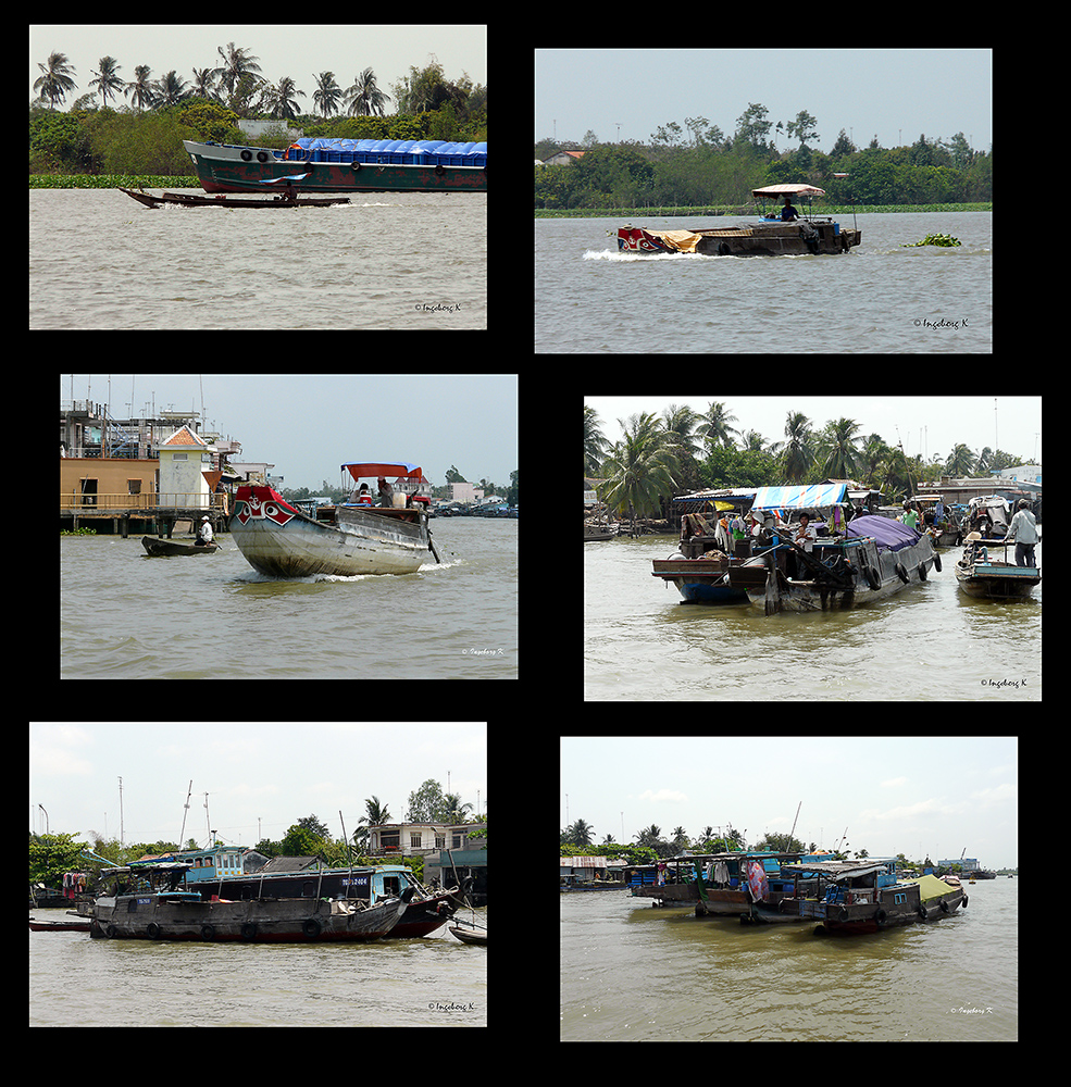 Mekong-Delta - Boote auf dem Mekong