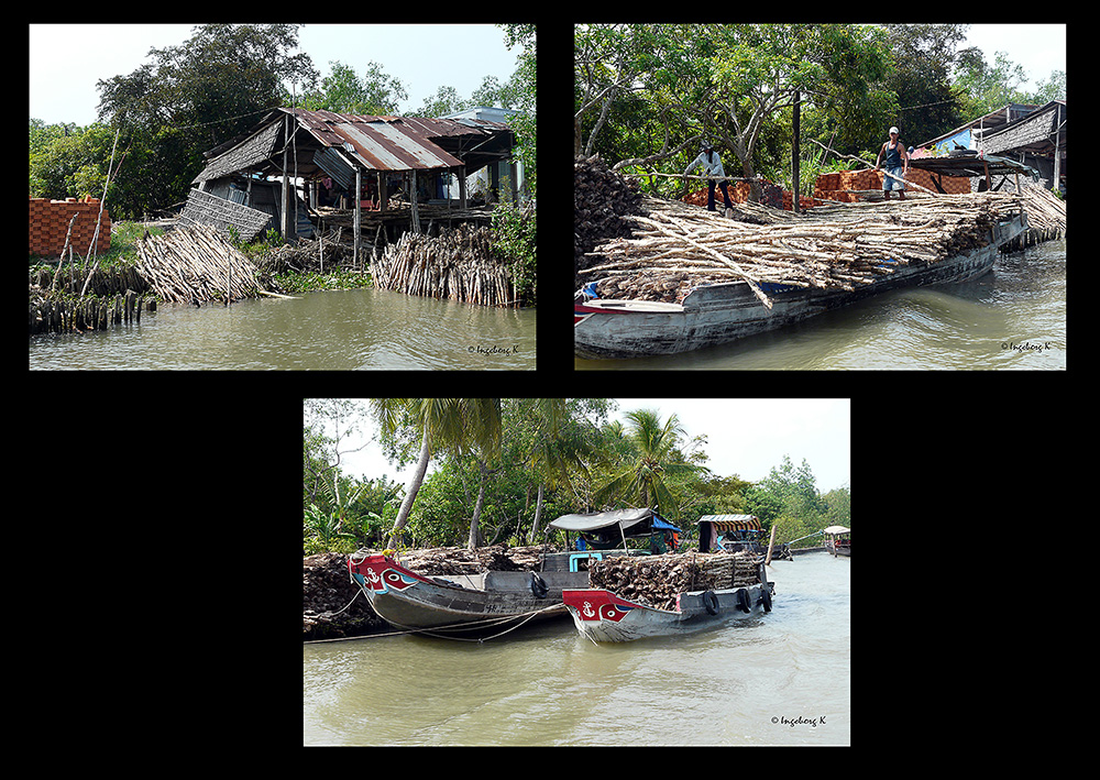Mekong Delta - Holztransport auf dem Fluss