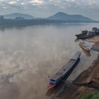 Mekong river early in the morning in Pak Lay village Laos