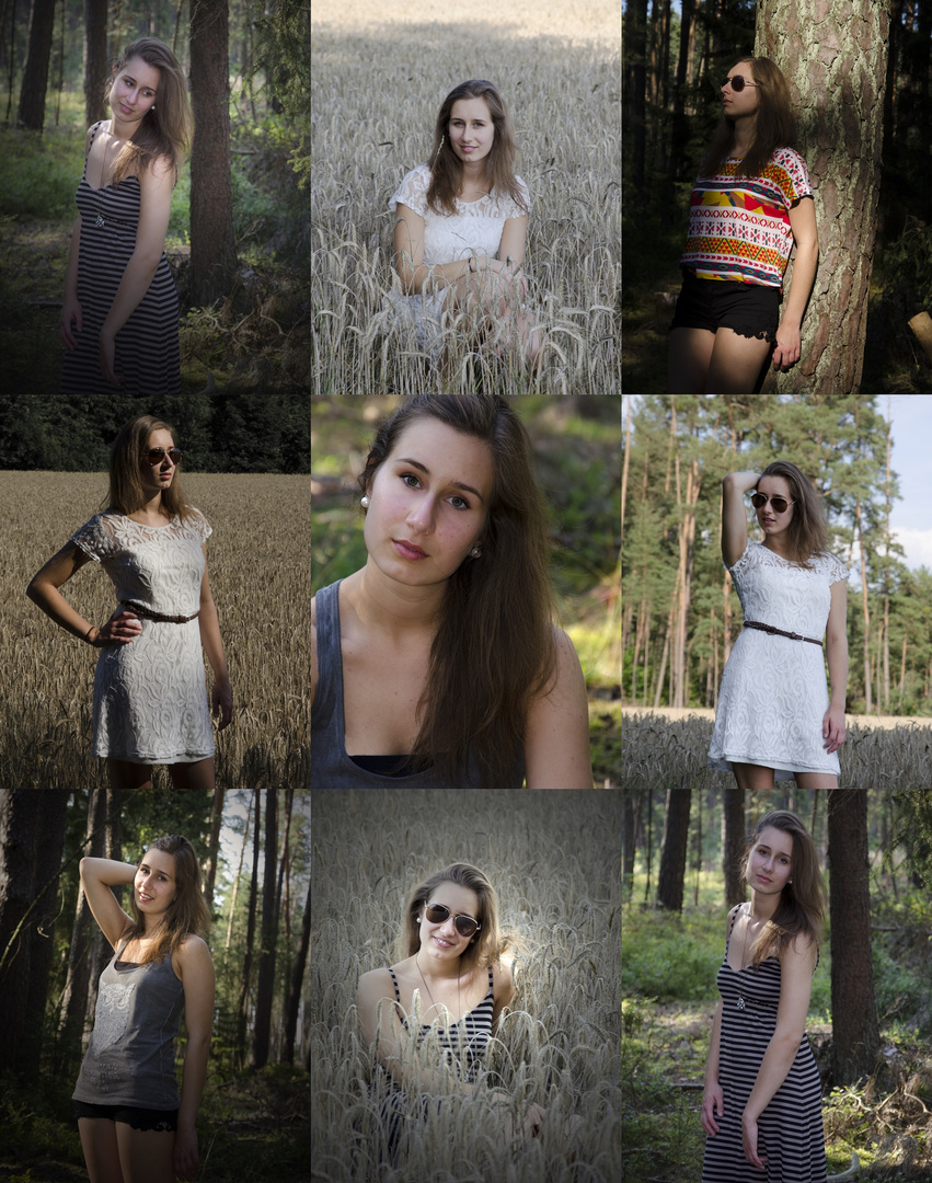 Melanie Outdoor & Fashion Shooting Collage