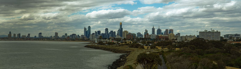 Melbourne skyline, hinter st. klida beach