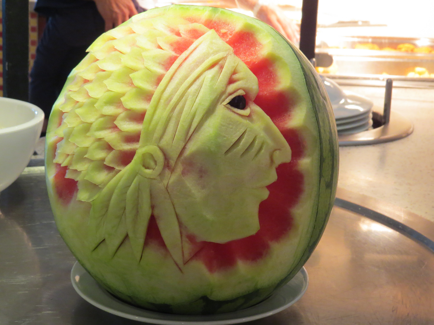Melone geschnitzt