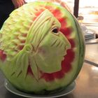 Melone geschnitzt