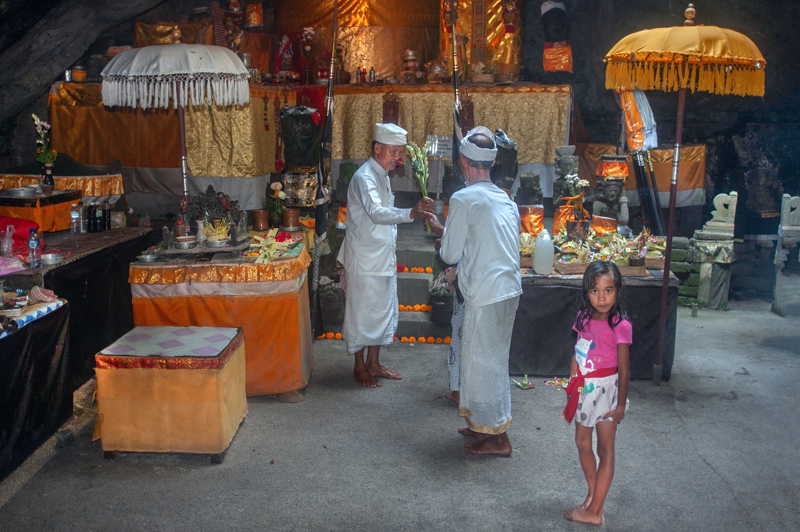 Melukat Ritual inside the cave