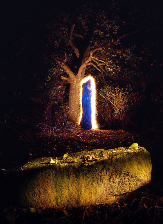 Menhir in blue