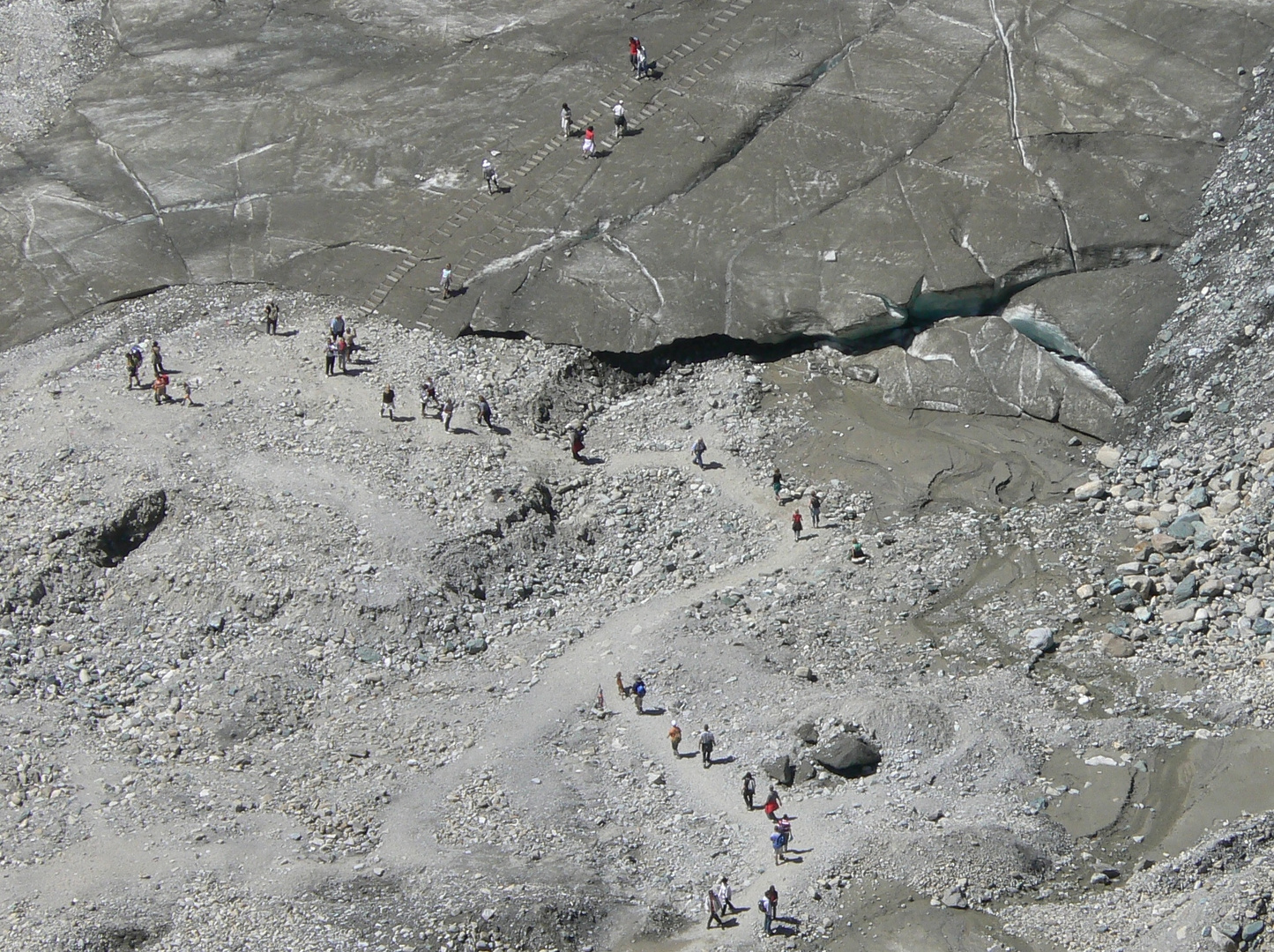 Menschen am Gletscher