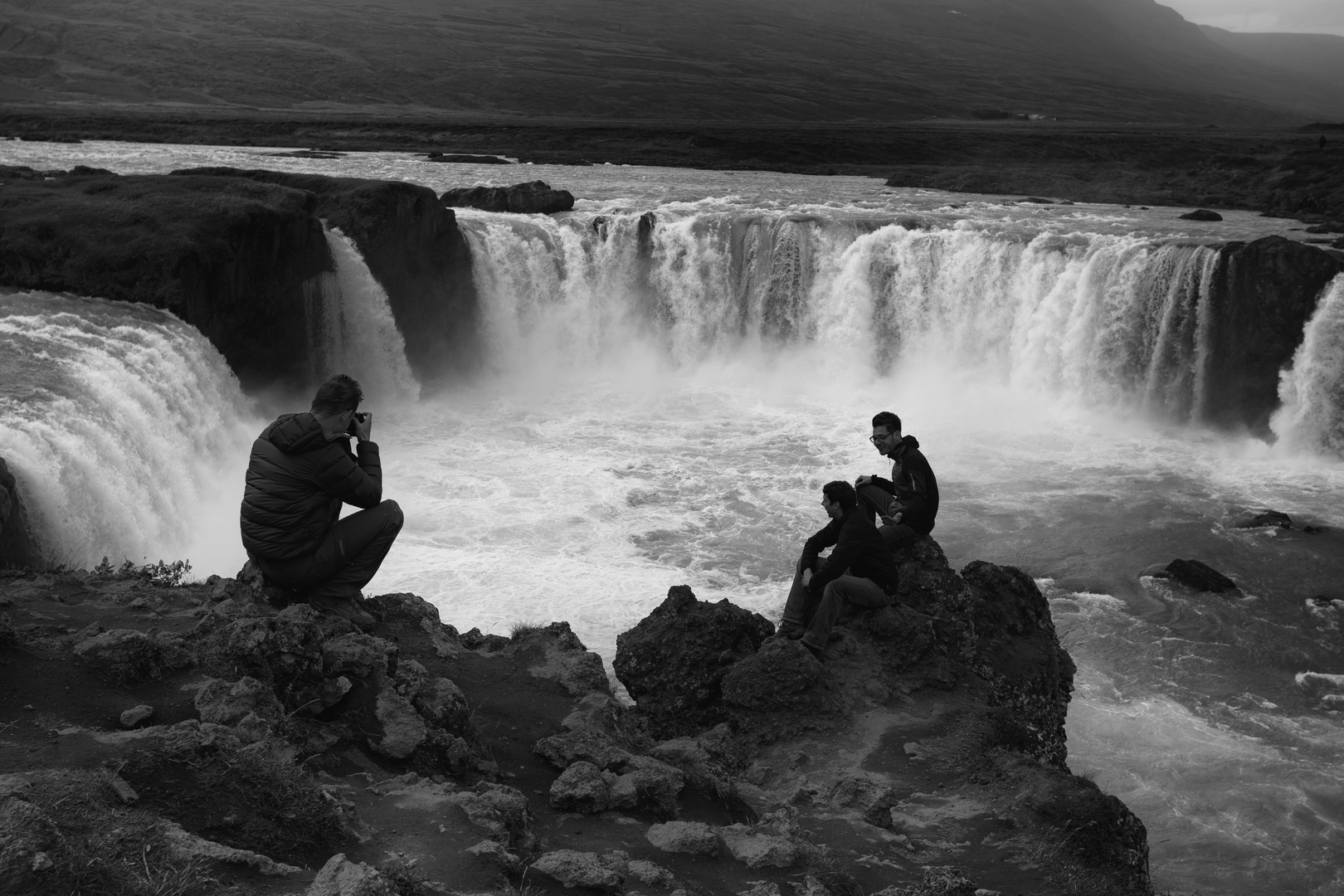 Menschen am Godafoss