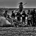 menschen am strand in dänemark ..