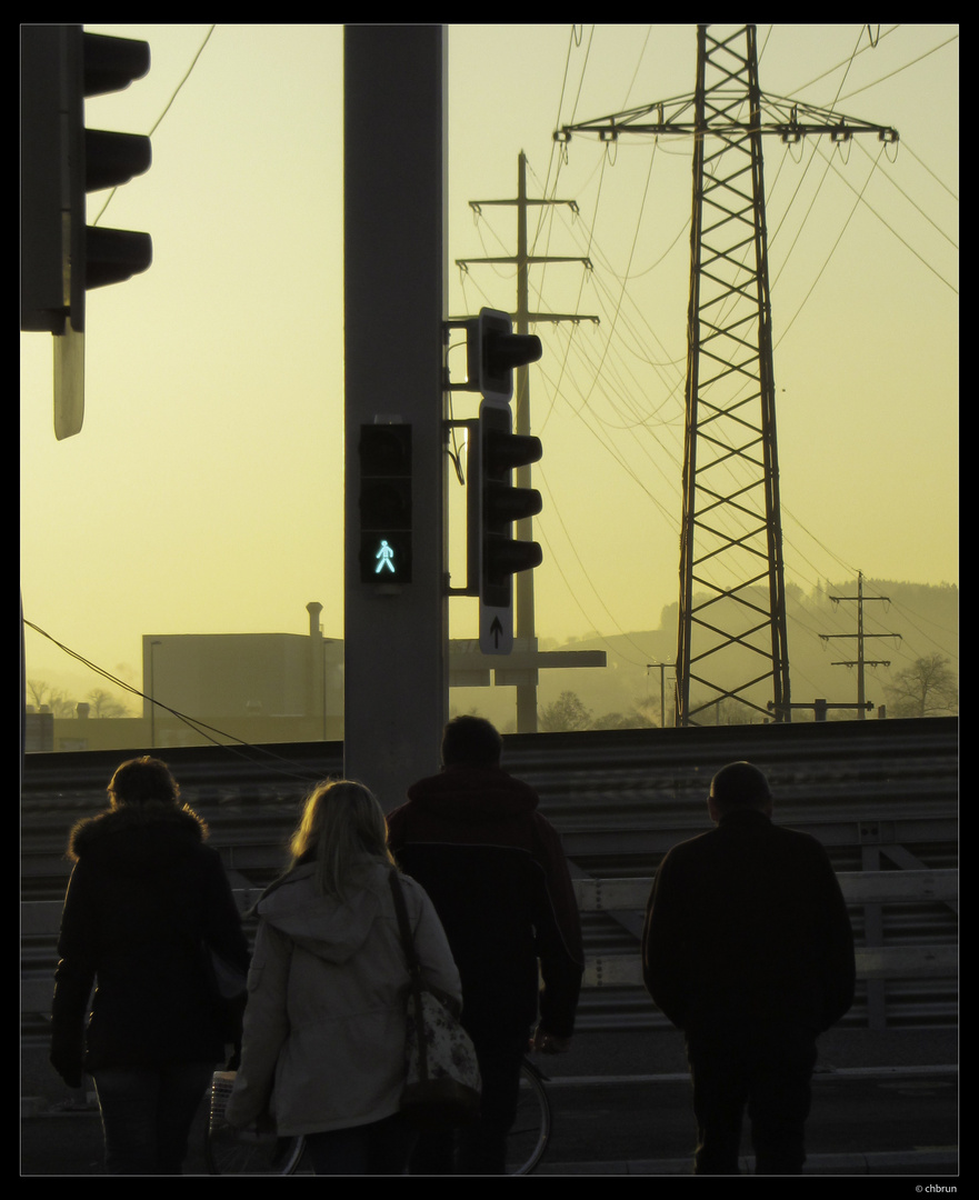 Menschen auf dem Weg zur Arbeit