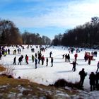 Menschen auf dem zugefrorenen Lac in Kassel