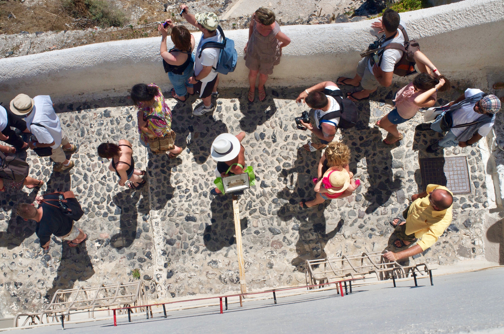 Menschen auf Santorin