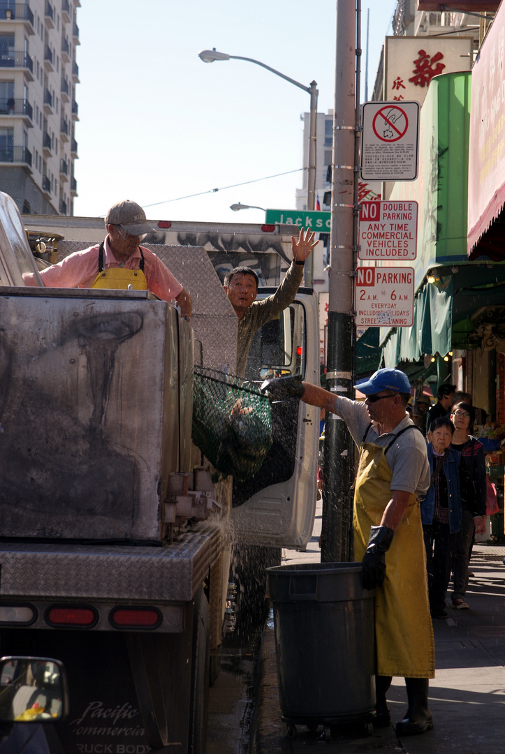 Menschen bei der Arbeit in China Town/San Francisco