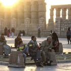 Menschen Platz Luxor sunset Tempel