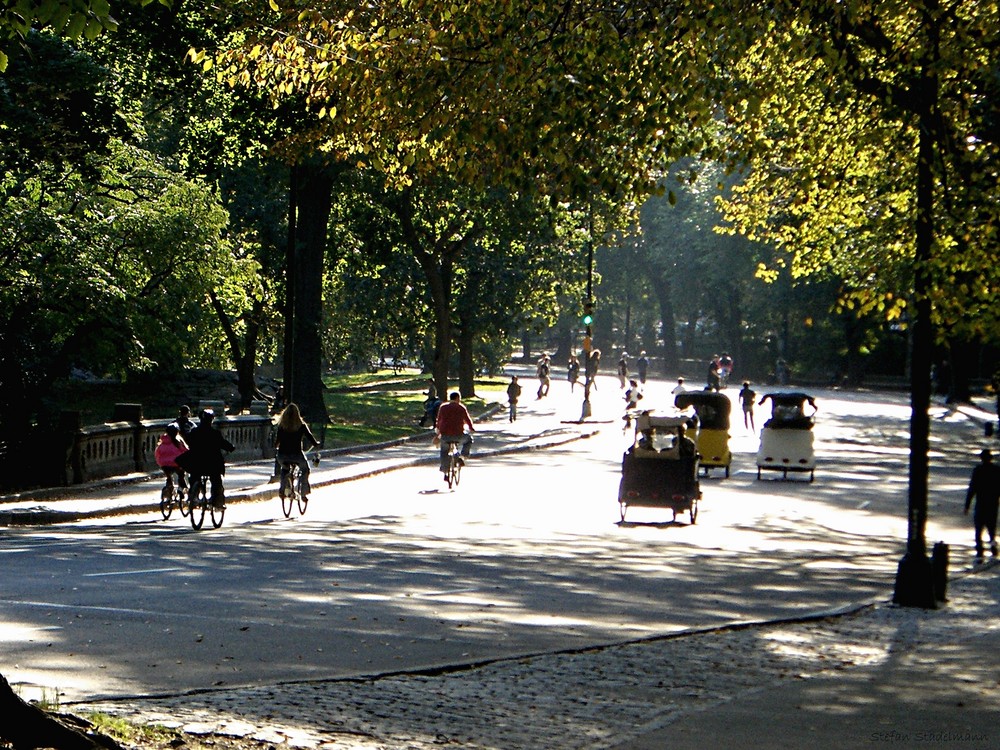 Menschen, Rikschas und Fahrräder