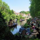 Menschen und Stadt, Land, Fluss