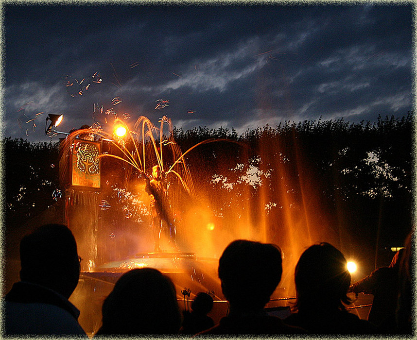 menschliche Wasserspiele.