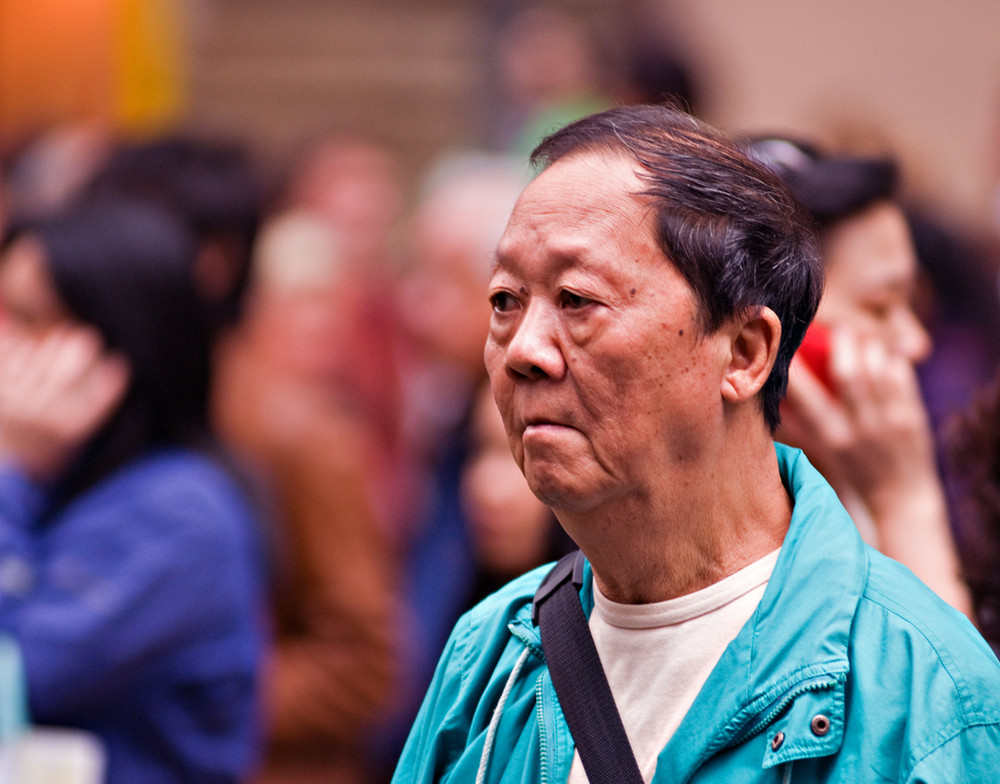 Menschmassen in Hong Kong