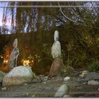 Merano stone totem by night