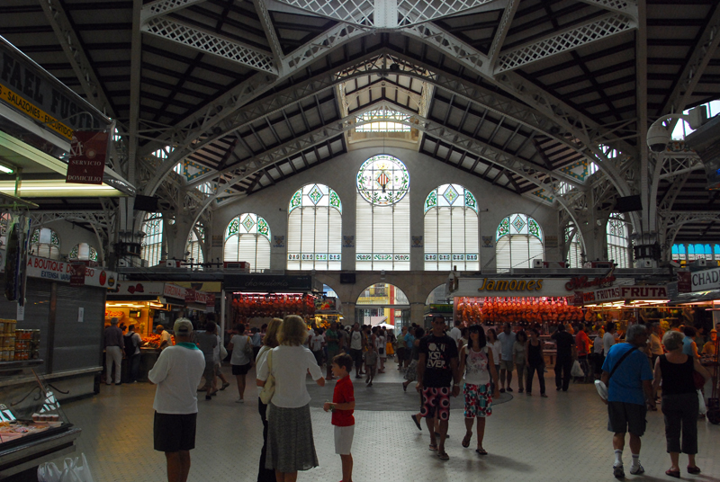 Mercado de abastos de Valencia, España.