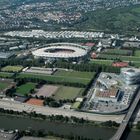 Mercedes Benz Arena und Mercedes Benz Museum/Niederlassung aus der Luft