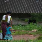 Mère et fille dans les Backwaters d'Aleppi