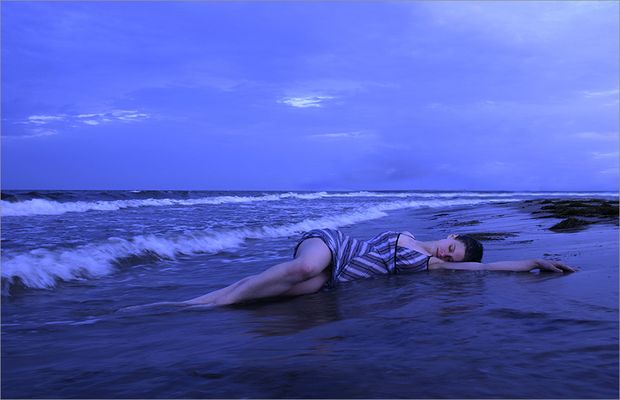 merged with the deep blue sea