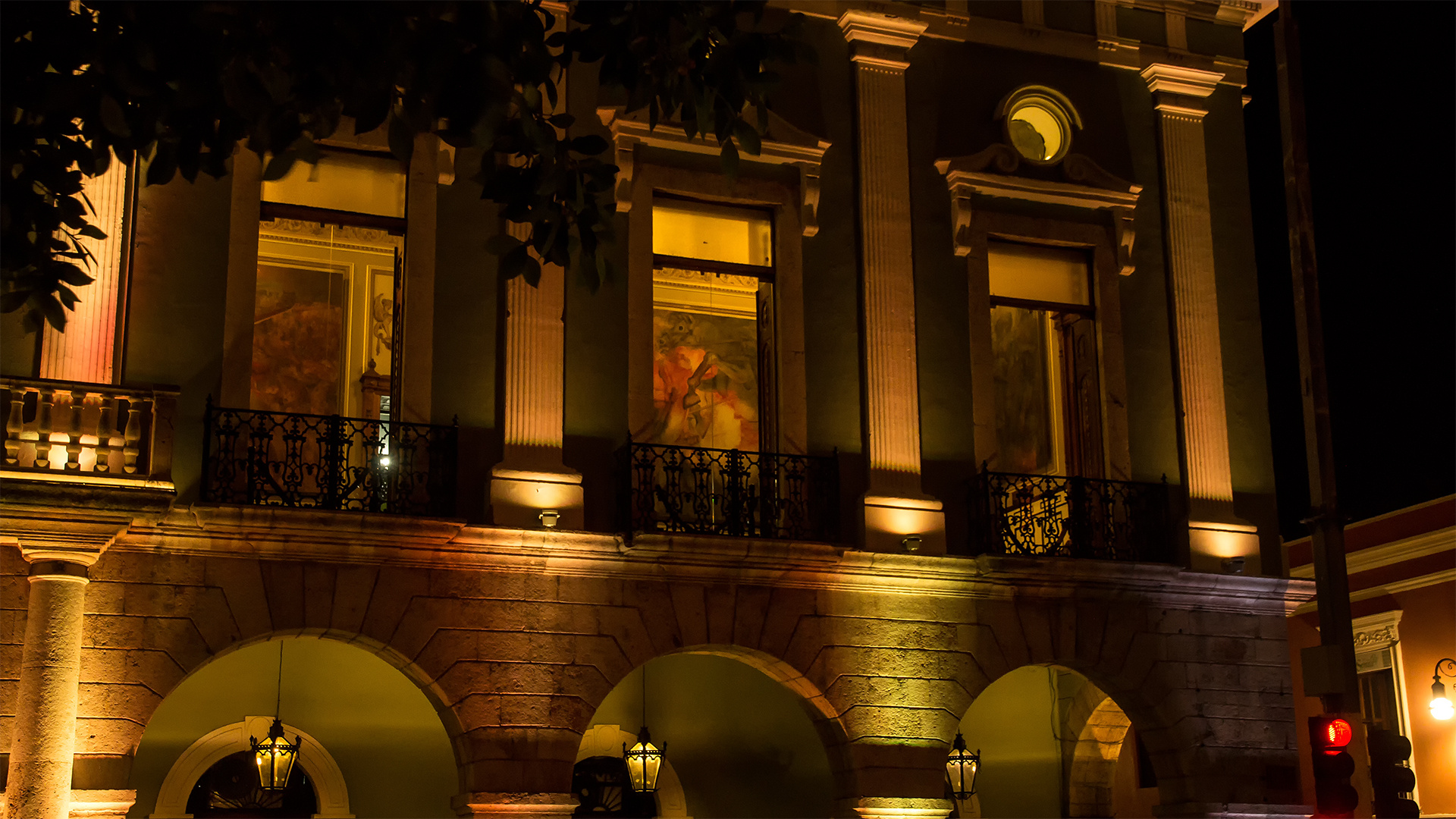 Mérida Gouverneurspalast am Abend