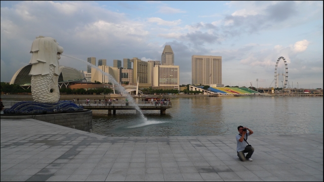 Merlion, Skyline und Singapore Flyer