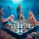 Mermaids playing chess