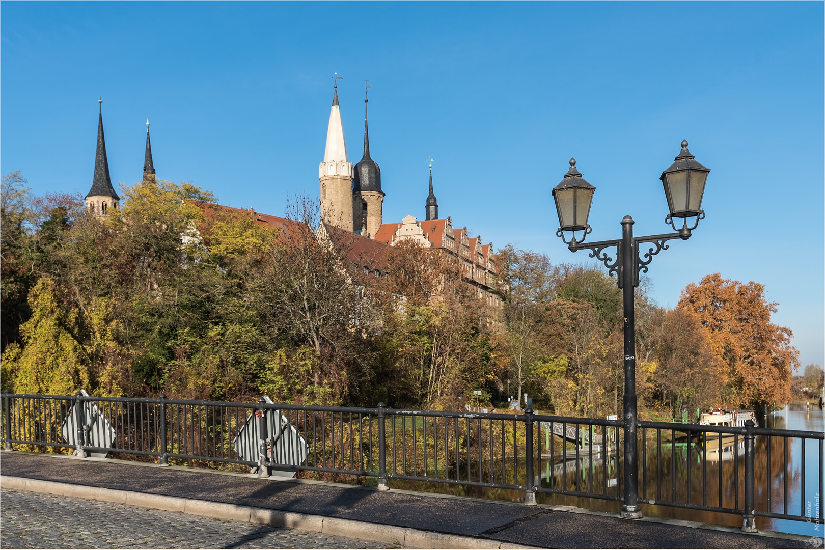 Merseburg, Blick von der Neumarktbrücke auf Dom und Schloss