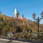 Merseburg, Blick von der Neumarktbrücke auf Dom und Schloss