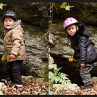 Mes petits-enfants à la recherche des lutins de la forêt -- Meine Enkelkinder suchen die Waldkobold