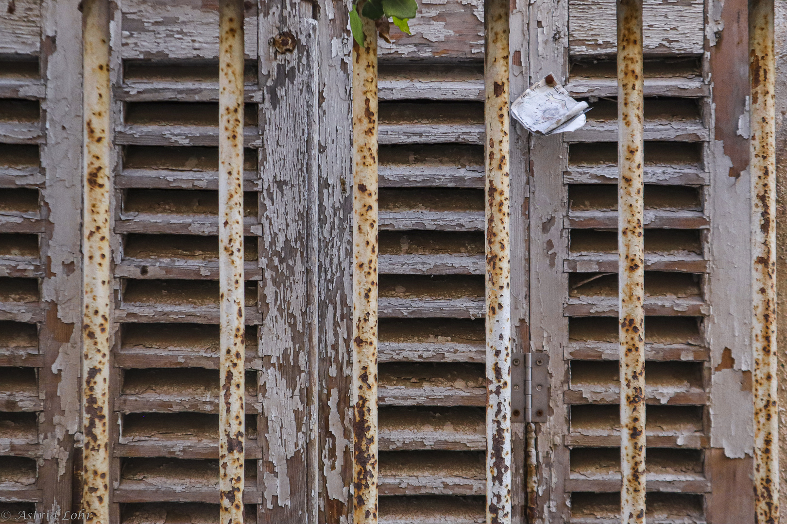 Message on a shutter