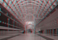 Messe Galleria Frankfurt bei der IAA 2011 (S/W-Anaglyphe rot/cyan)