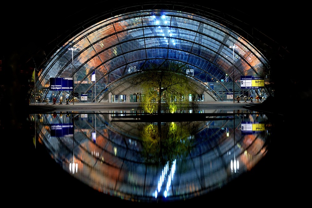 Messe Leipzig in der Nacht...