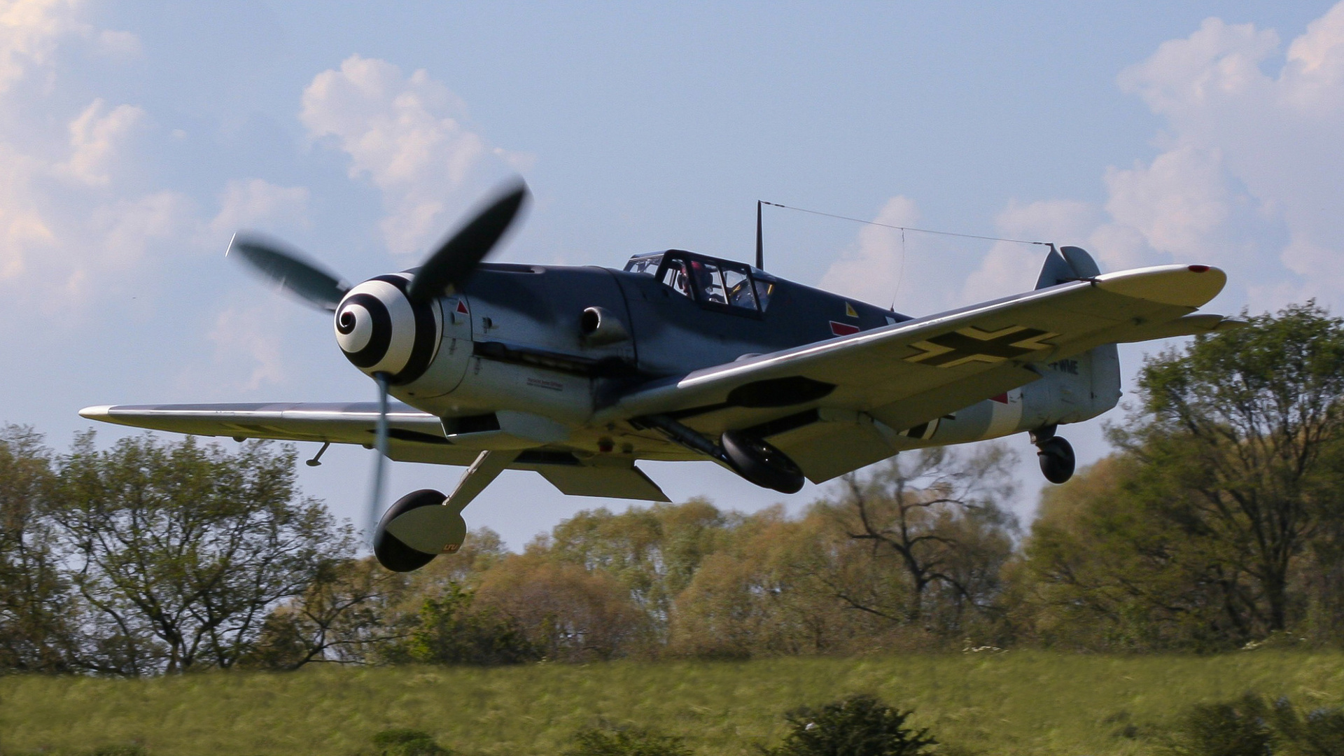 Messerschmitt Bf 109 / ME 109 beim Start Foto & Bild luftfahrt